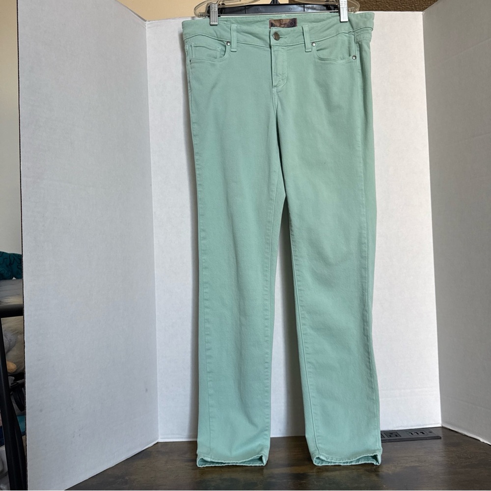Paige Jeans Women’s Size 29 Peg Skinny Mint Color EUC